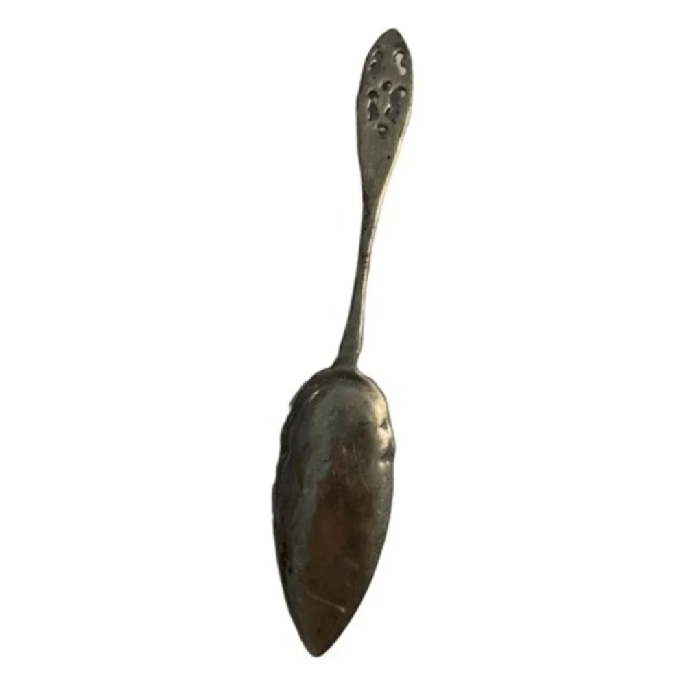 Antique Silver Plate Cake Server Slicer Vintage Serving Ware Floral Pattern